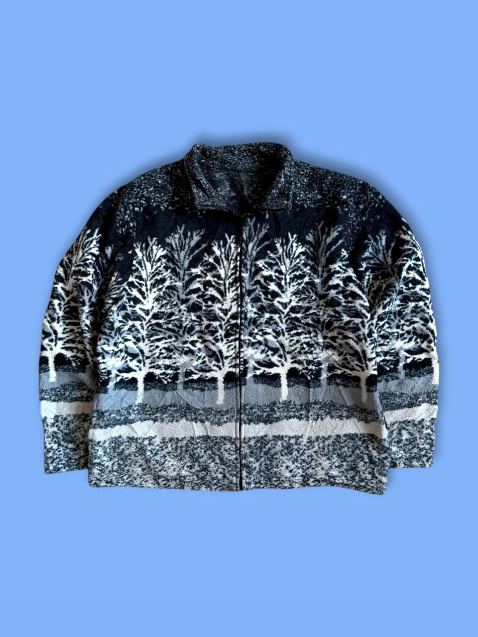 Флис кофта с деревьями  