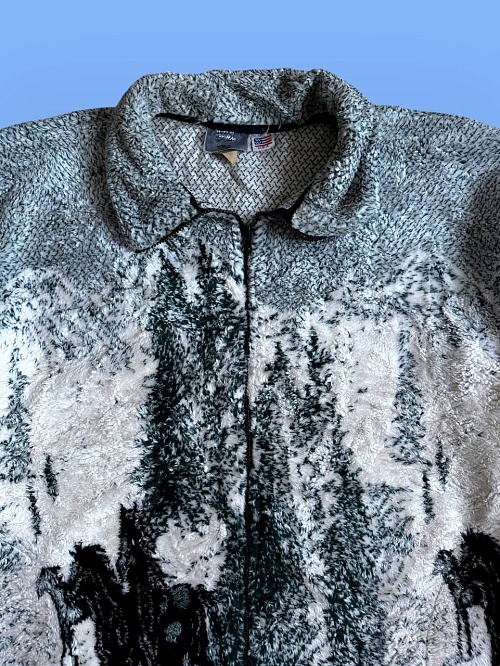 Флис кофта с лошадьми   