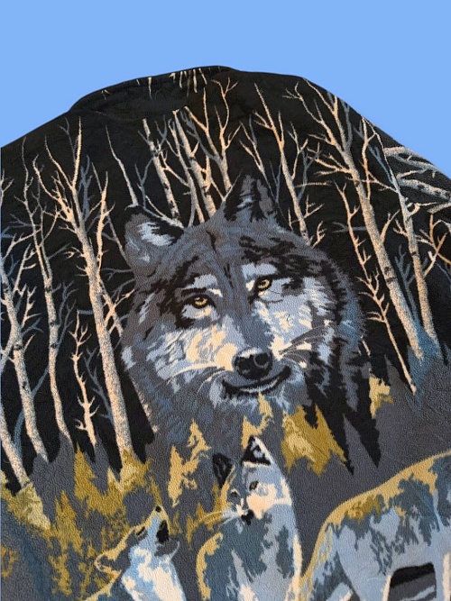 Флис кофта с волком 