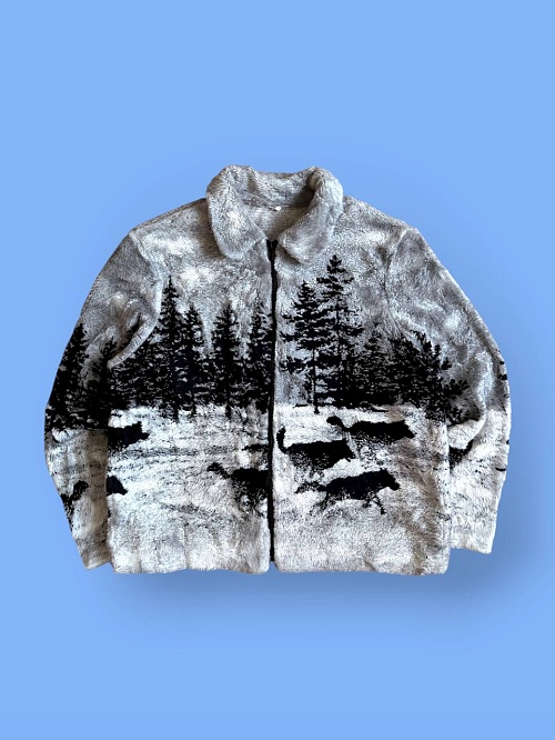 Флис кофта с волками   