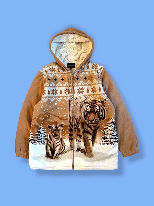 Флис кофта/куртка с тигром